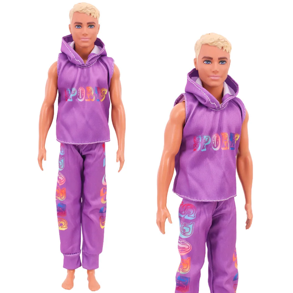 Handmade Ken Doll Clothes T-shirt + Trousers For Barbie Dress Accessories Fashion Daily Clothing Toys For Gils Birthday Gift 5