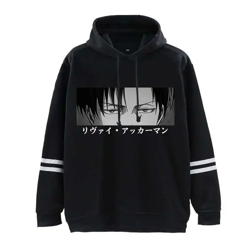 

Japão anime ataque em titan hoodie pulôver manga levi ackerman cosplay traje agasalho casual solto camisola topos