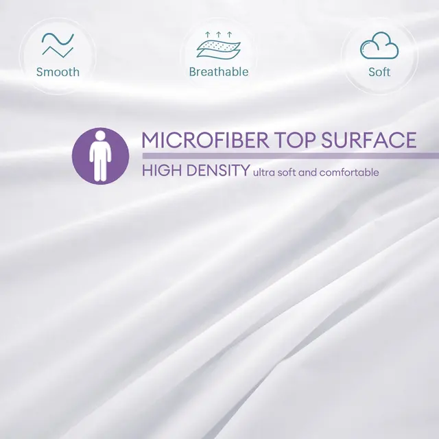 smooth Mattress Protector Fitted Sheet Wateprroof Mattress Cover Anti Mites & Washable  Bed Protector 2