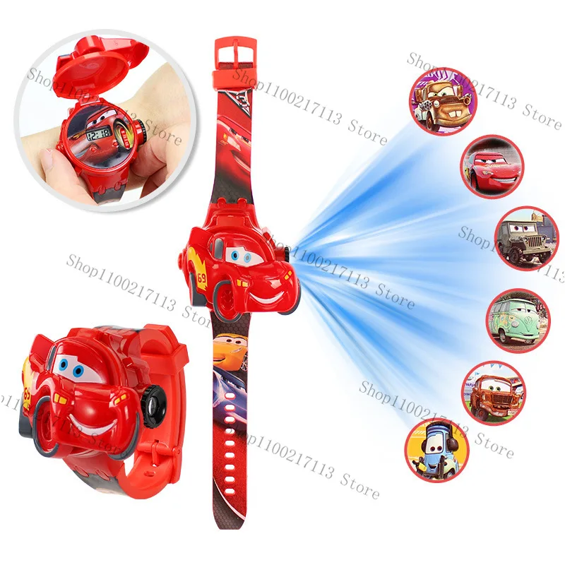 Disney Minnie Frozen projection electronic kids watch cartoon characters Spider-Man Iron Man toy children's watch birthday gifts 3