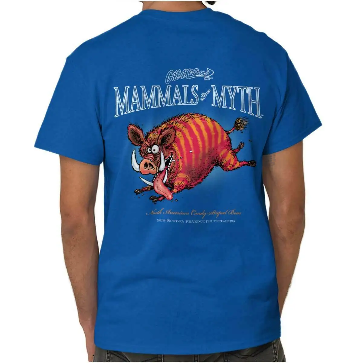 

Funny Mythical Mammals North American Candy-Striped Boar T-Shirt 100% Cotton O-Neck Short Sleeve Casual Mens T-shirt Size S-3XL
