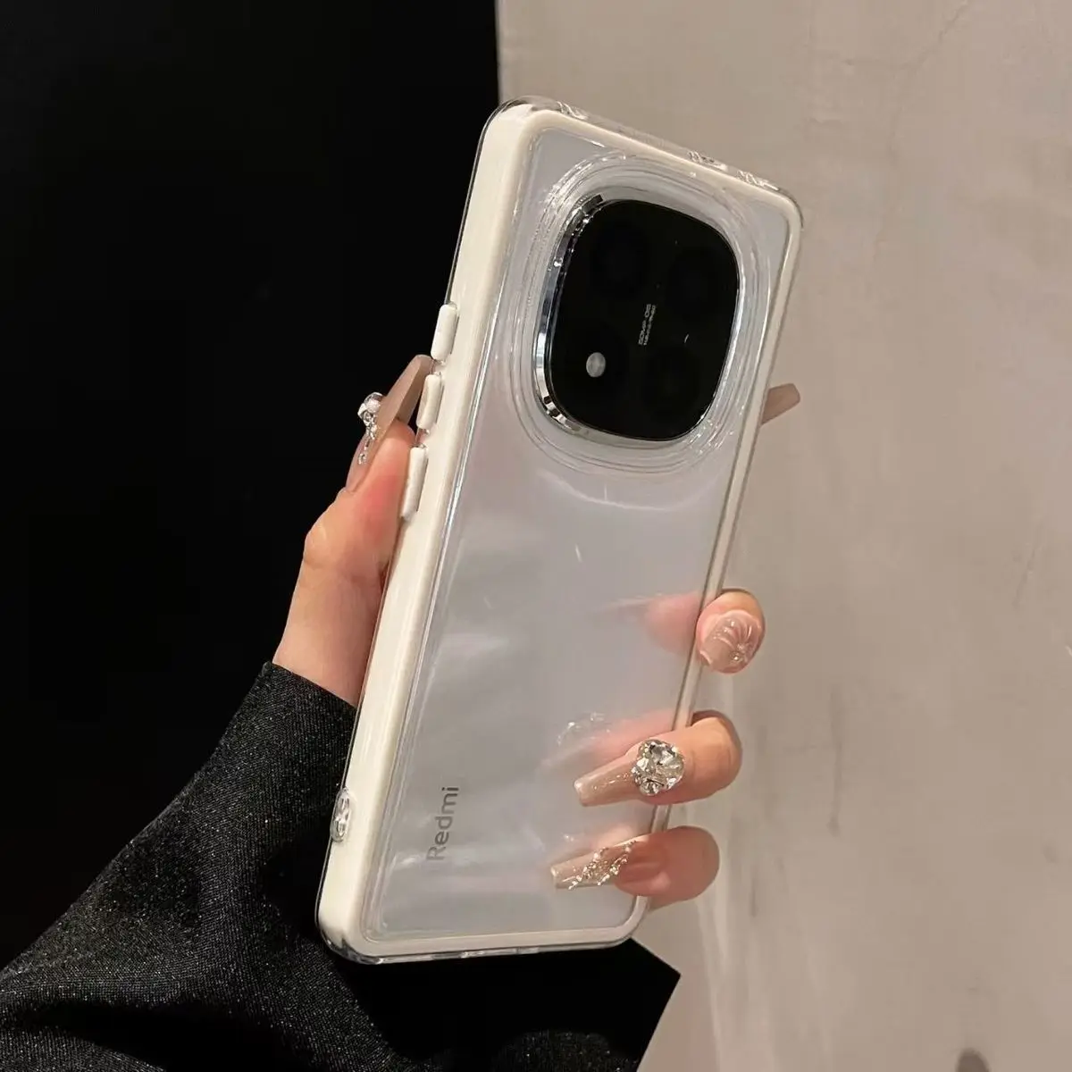 Transparent Anti-Drop Shockproof Phone Case with Soft Shell and Large Hole Design