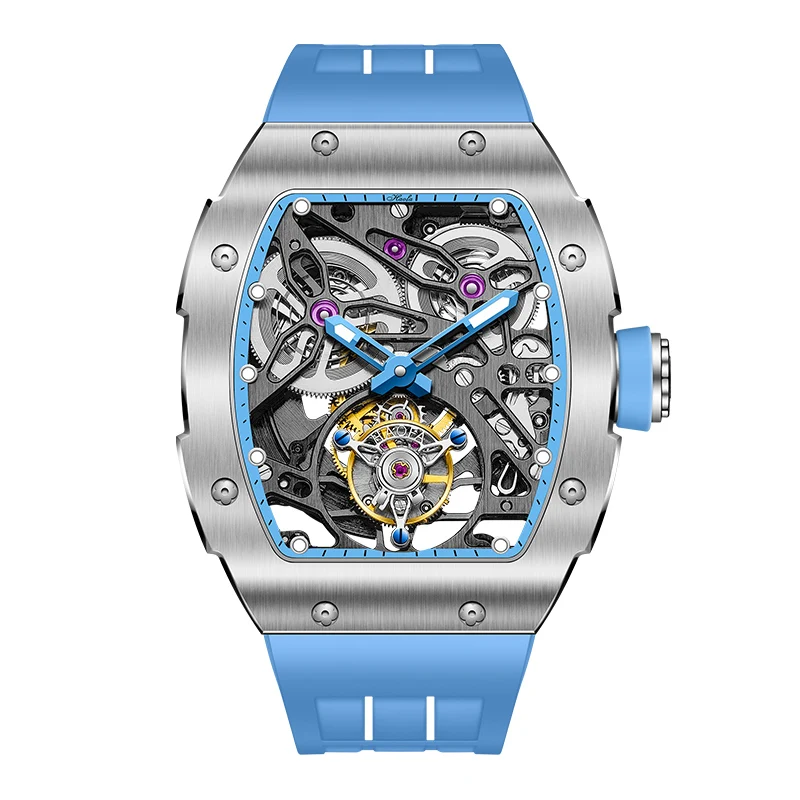 

Haofa Skeleton Automatic Tourbillon Wristwatch Men Stainless Steel Sapphire Luminous Self Wind Mechanical Watch Waterproof 1908