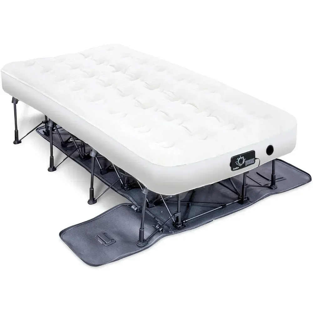 Description Picture 2 of itemTwin Air Mattress with Frame & Rolling Case, Self Inflatable, Blow Up Bed Auto Shut-Off, Comfortable Surface Air Bed