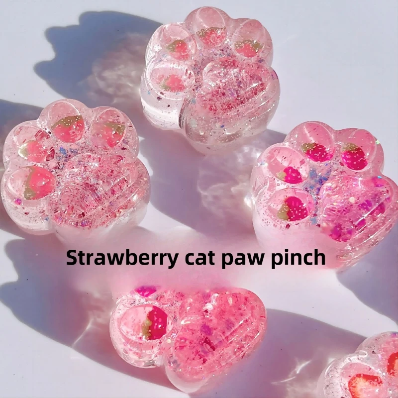 Fidget Toys Strawberry Grape Pineapple Cat Claw Squish Slow Rebound Stress Relief Paw Pinch Decompression Soft Squeeze