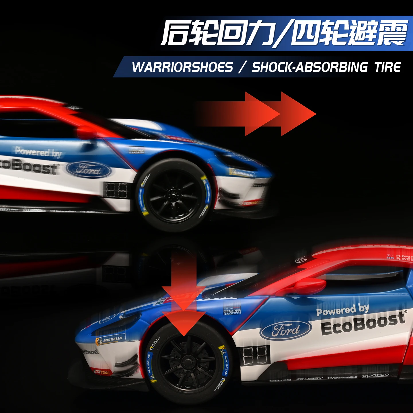 1:24 포드 GT MK II Le Mans GTE 트랙 내구성 레이싱 금속 Diecast 모델 자동차 데스크톱 디스플레이 수집 가능한 휴일 장식