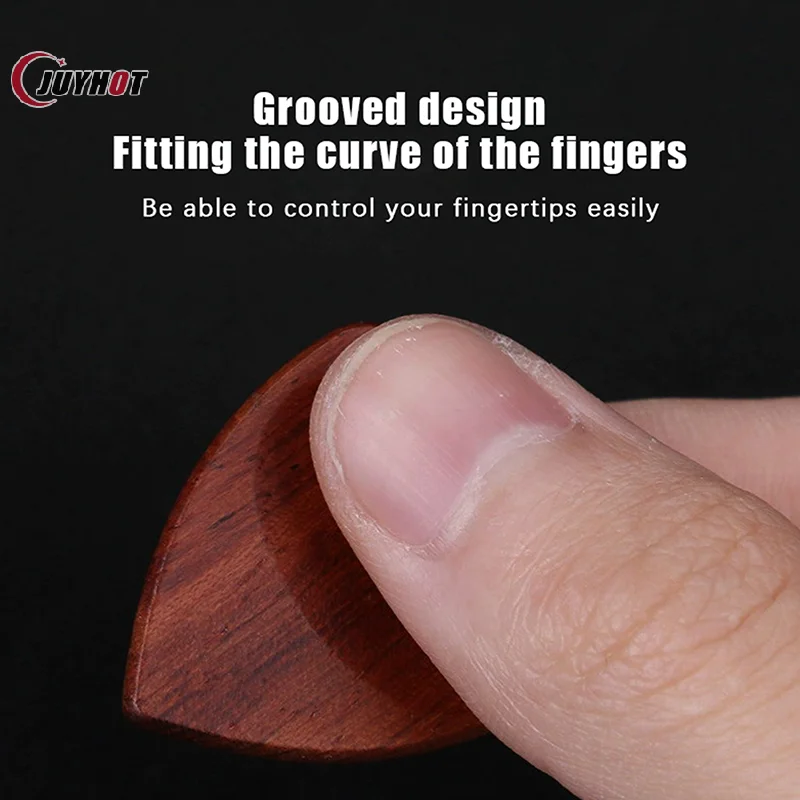 1/5Pcs Wooden Acoustic Guitar Picks Bass Ukulele Plectrum Picks Electric Guitar Can Be Drillable Pendant Gift