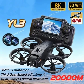 Drone YT3 8K HD 5G GPS Professionale per Fotografia Aerea, Aeromobile Telecomandato con Doppia Fotocamera HD, Quadricottero Giocattolo, Novità 2026