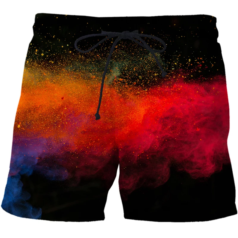 mens casual shorts Men's Speckled tie dye pattern Beach Shorts 3D Pattern Boardshorts Men/Women Short Pants Swimwear Men Board Shorts Shorts Casual black casual shorts