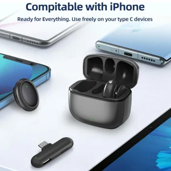 Wireless Mini Microphone AI Noise Cancellation - 48kHz/24bit Studio Sound, 35Hours Battery, USB-C Lapel Lavalier Mic for iPhone, Android, Computer, Content Creators, YouTube, Streaming & Interviews 3