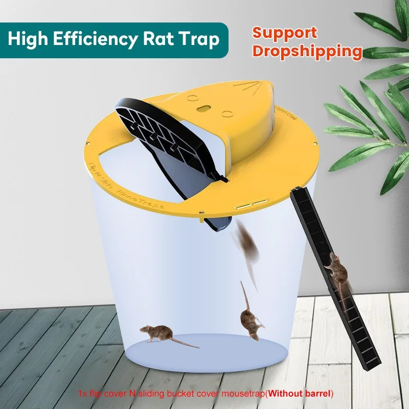 Mouse Rat Trap Flip N Slide Mouse Trap Bucket Catcher Mousetrap Slide  Bucket Lid