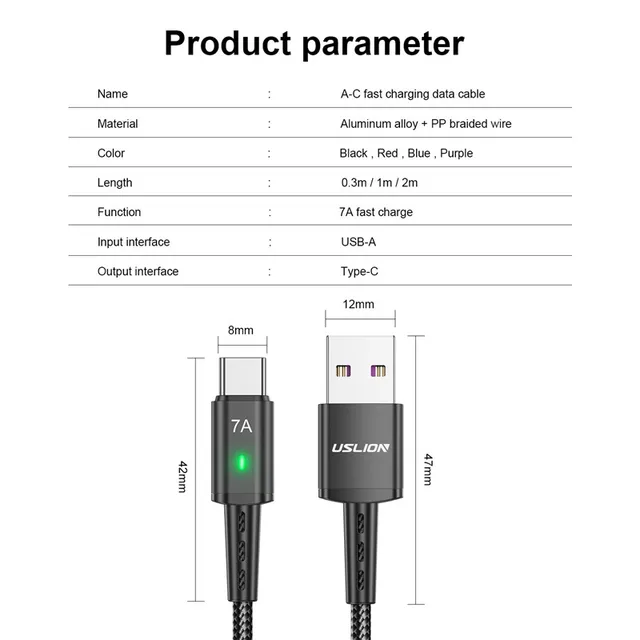45626-0ca050.jpg Fil de câble USB de type C pour téléphone portable, charge rapide