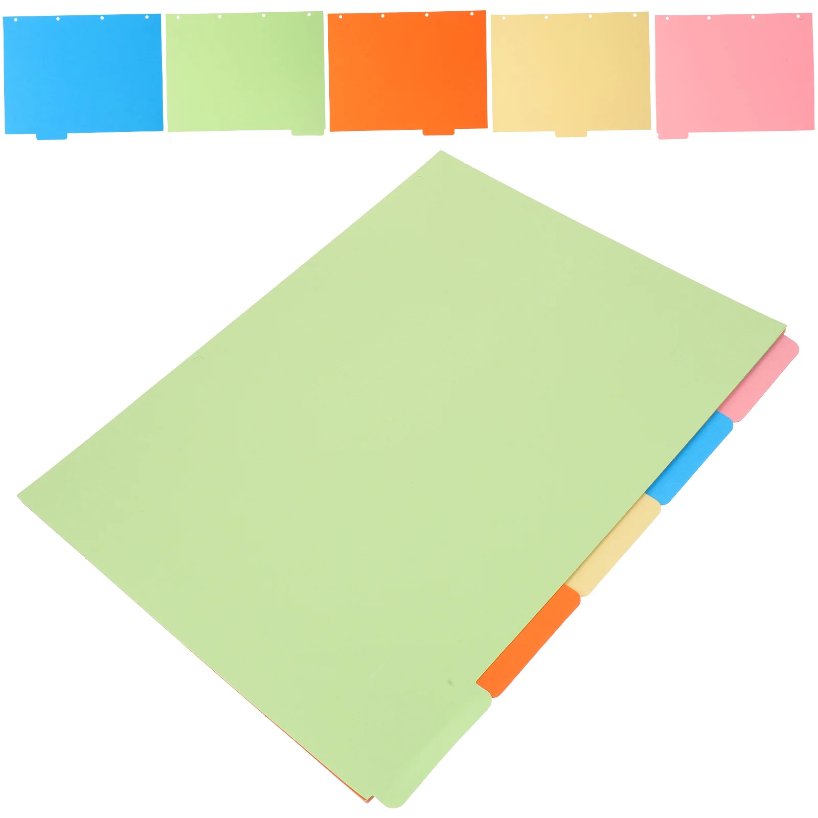 

2 Sets Colored Binder Dividers 4-holes Loose Leaf Notepad Tabs Dividers Practical Notebook Index Pages A4