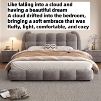 Lit double king size 180x200cm moderne en tissu pour chambre à coucher, lit pour 2 personnes, cadre de lit queen, tête de lit d'hôtel, mobilier de chambre 1