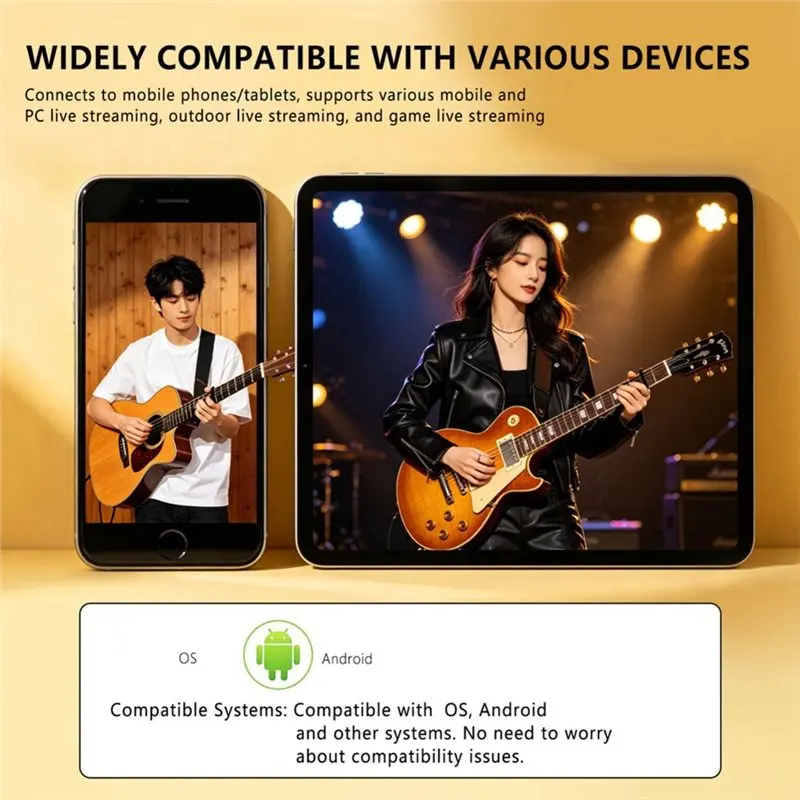 IRIN SX11 DJ 믹서용 호환 라이브 사운드 카드, LED 스크린, 3세그먼트 이퀄라이저, 3.5mm TRRS 인터페이스 포트 탑재