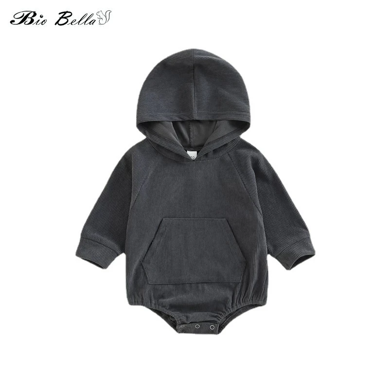 

Sping Autumn New Children's Clothing Baby Bodysuits Kid Boys Hooded Jumpsuit Cotton Long Sleeve Baby Girl Bodysuit