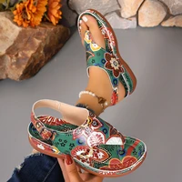 Offre spéciale femmes sandales été couleurs mélangées chaussures De plein air pour les femmes plage décontractée grande taille sandales à talons compensés Sandalias De Mujer 3