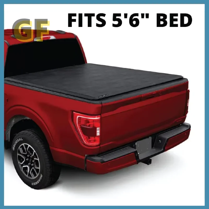 For 2015- Ford F-150 with 5.6' Bed Soft Roll Up Truck Bed Tonneau Cover 4R112 Low-Profile, Sturdy, Easy 15