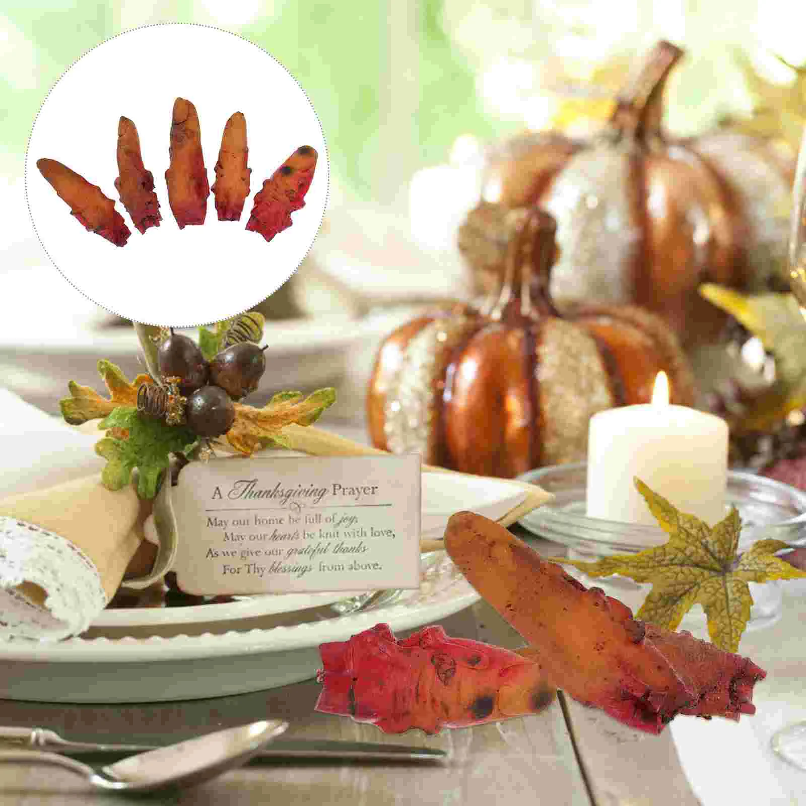 

5 Pcs Bloody Fingers Haunted House Props Toys Halloween Decorations Fake Horror Make up Trick