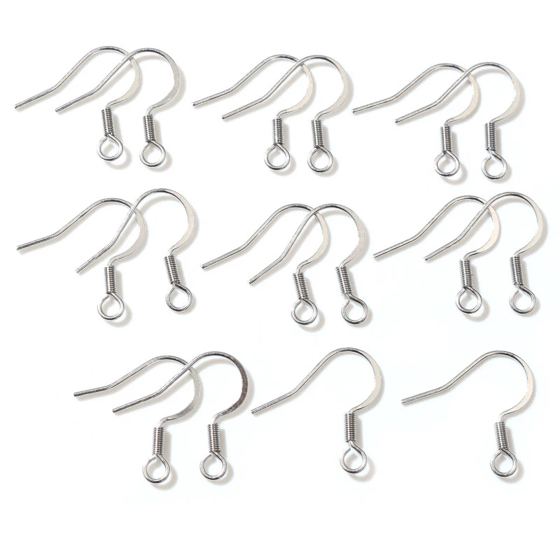 (Never Fade) 100pcs/lot 20x16mm Stainless Steel DIY Earring Findings Clasps Hooks Jewelry Making Accessories Earwire -W4-50