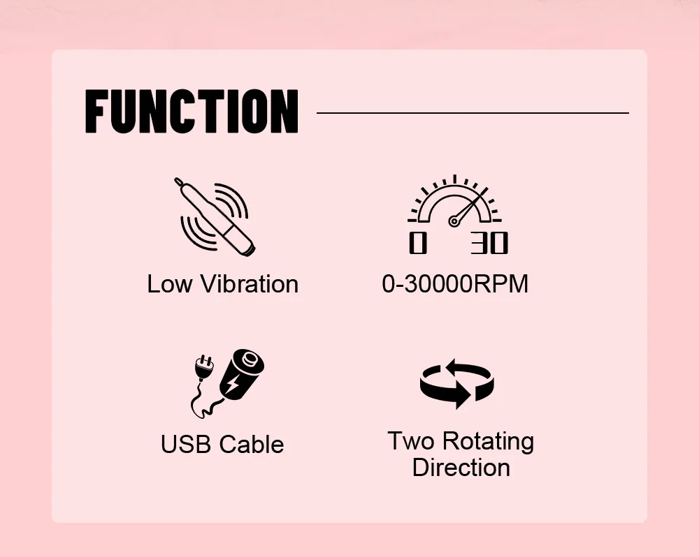 Description Picture 3 of itemYOKEFELLOW Portable Electric Nail Drill Machine Professional Nail File for Acrylic Gel Nails Polishing Tools for Home Salon Use