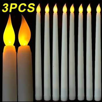 LED 불꽃 없는 촛불 조명, 배터리 구동 전자 티라이트 램프, 홈 웨딩 생일 파티 장식 조명, 3 개, 1 개
