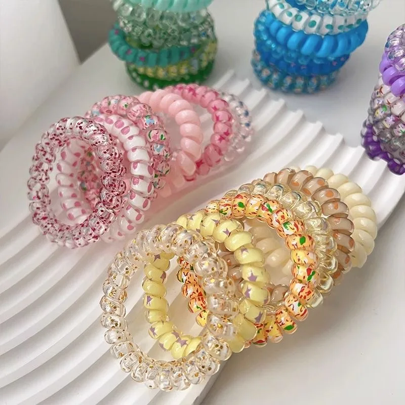 9 Cravates Bobine De Cheveux Spirale Rose Et Blanc - Clarissi