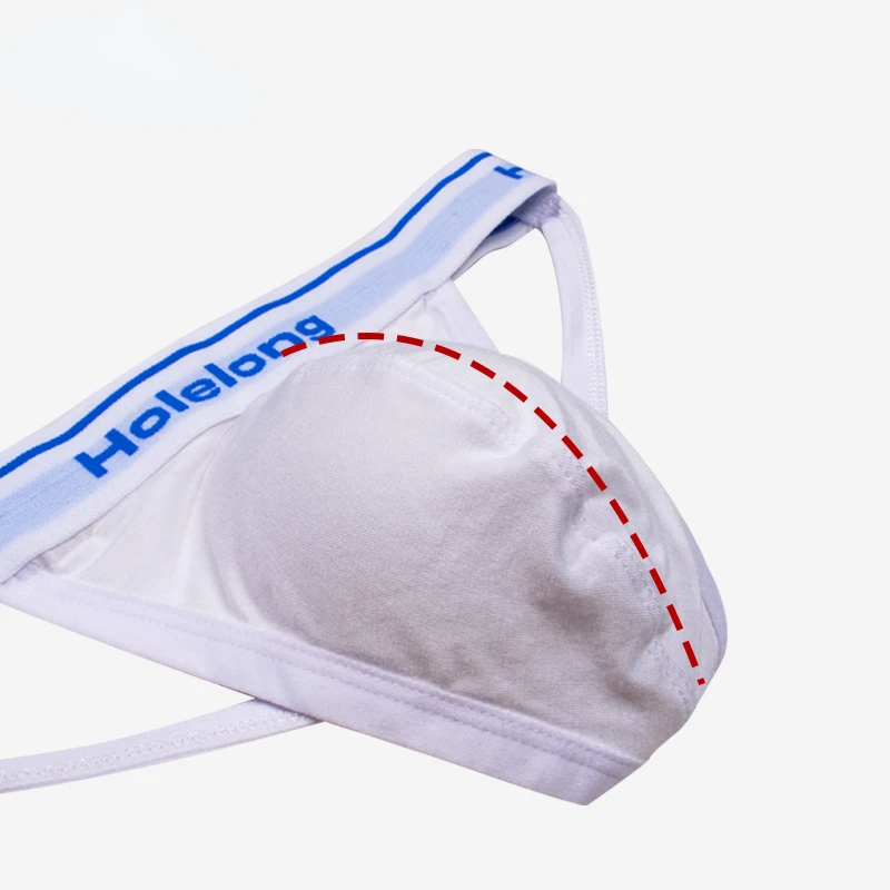 Men's Sexy Thong Double Ding Hollowed-out and Crotchles Summer Breathable T-Shaped Panties Thin Pure Cotton Briefs Shorts Briefs