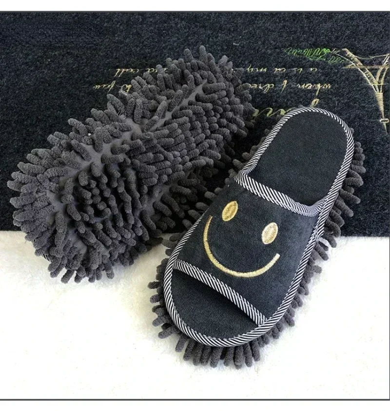 Microfibre Mop Slippers Cleaning Slippers No Hair Loss Floor Cleaning Washable Sole Removable Convenient Mop Multi-functional Lazy Floor Shoes