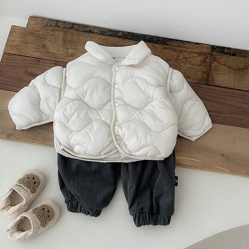 Newborn Baby Girl Boy Fleece Inside Cartoon Jacket Infant Toddler Child Warm Solid Color Thick Coat Winter Baby Clothes 9M-3Y