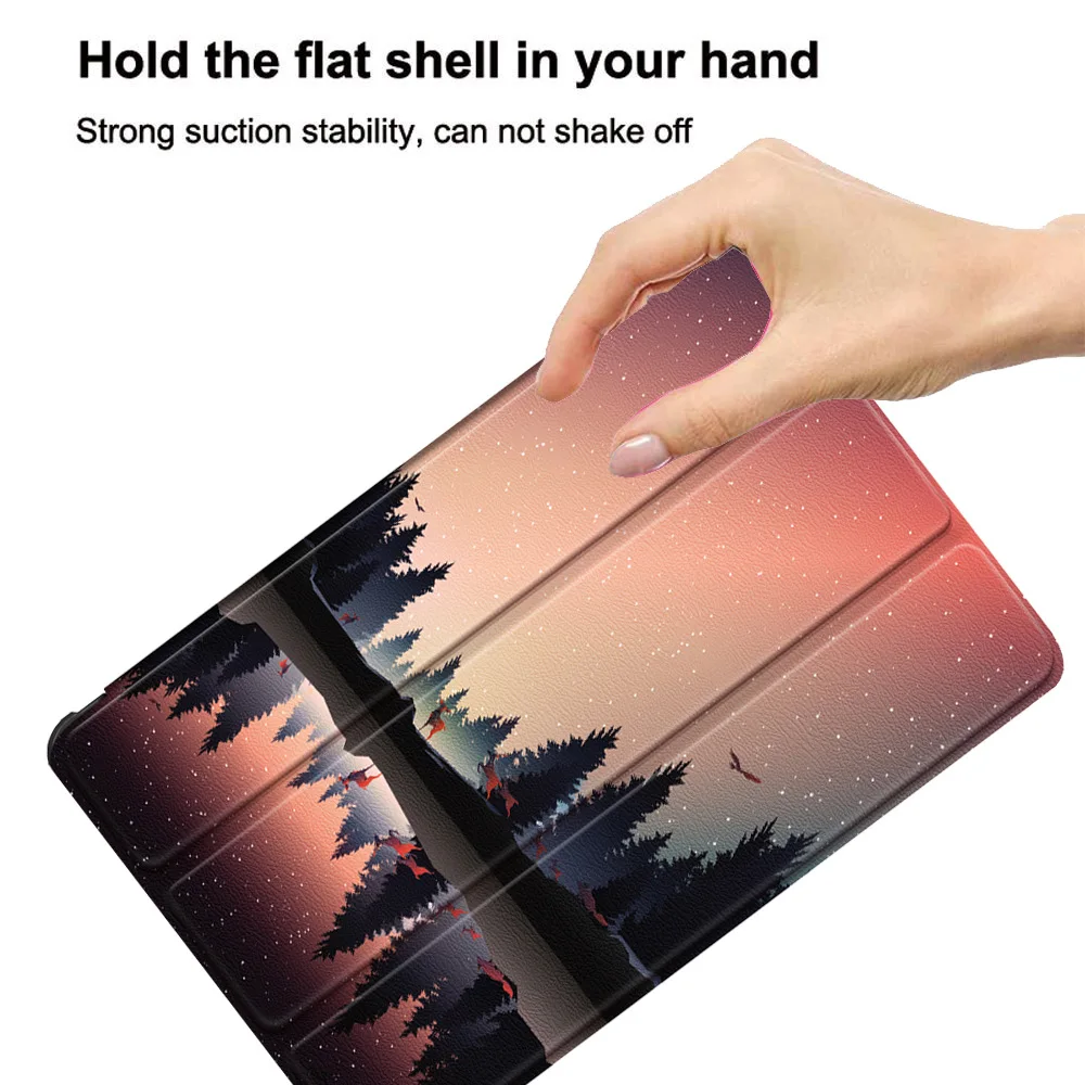 Smart Folio Tablet Case with Tri-fold Magnetic PU Leather Hard Cover