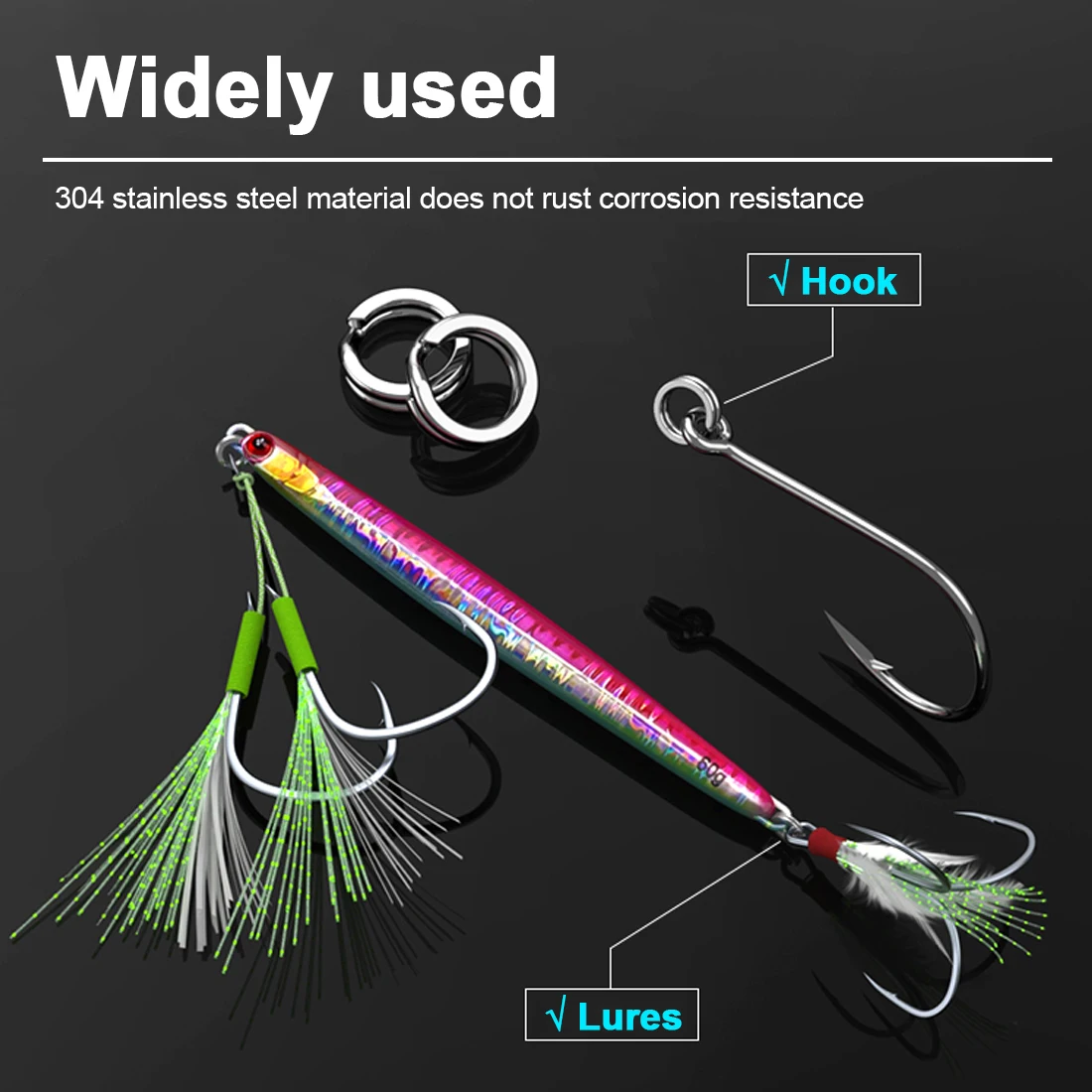 Fishing Split Rings 50~200Pcs Stainless Steel Lure Rings Saltwater Terminal Tackles Split Fishing Connectors Snap