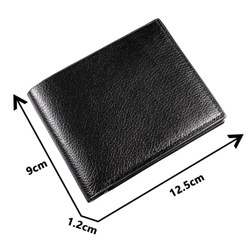 Men's Wallet Genuine Leather Men Wallets Premium Product Real Cowhide Wallets for Man Short Black Wallets Portefeuille Homme 6
