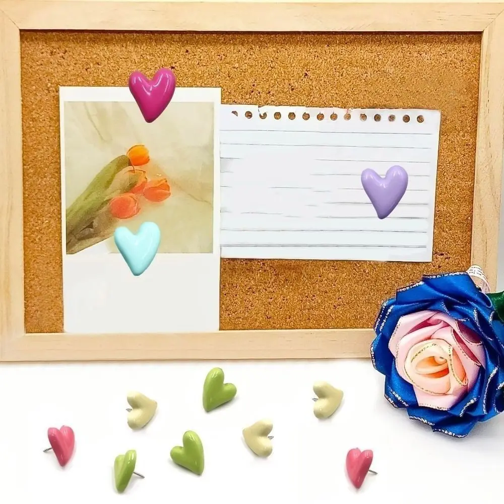홈 데코 3D 불규칙 하트 모양 푸시핀 마카롱 DIY 압정 박스 포함 재사용 가능 다채로운 푸시핀 학용품