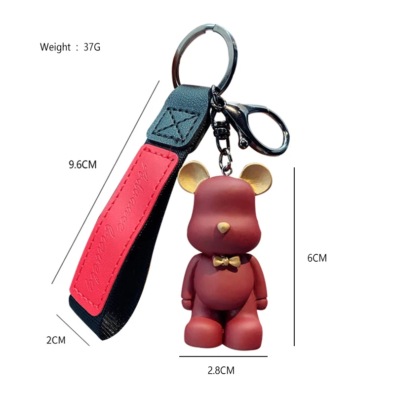 Fashion Bear Keychain Animal Charm Resin Dolls Toys DIY Jewelry Making  Craft Women Bag Car Mobile Phone Accessories Friend Gift