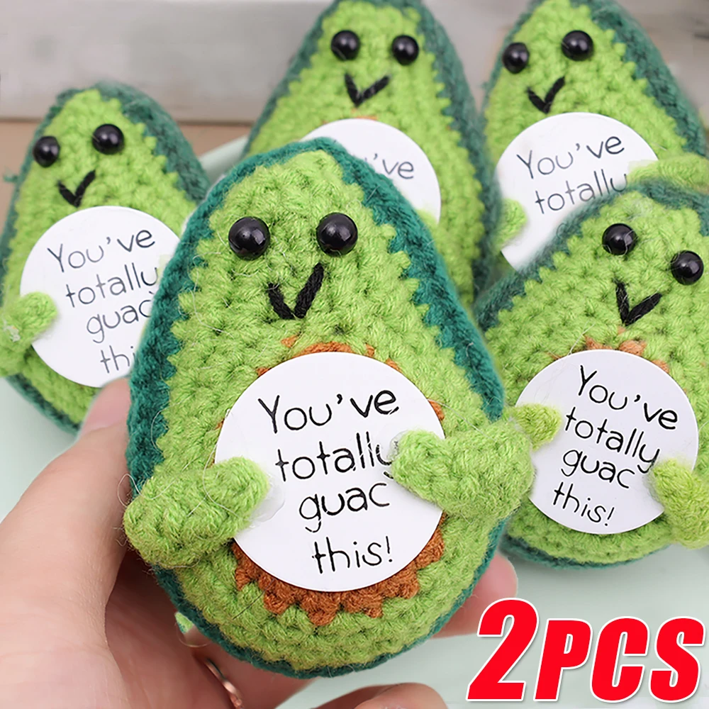 

2/1Pcs Funny Positive Knitted Wool Potato Toy With Hanging Card Creative Mini Crochet Potato Doll Ornaments Home Decoration Gift