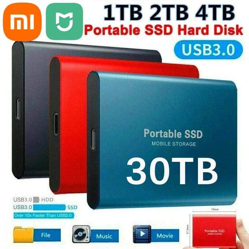 External Hard Drive Xiaomi Mijia Portable 128TB 64TB SSD 16TB 8TB High Speed For Desktop Mobile Laptop Comp