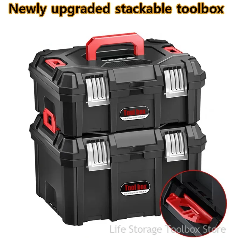 Tool Box 1/2Pcs Hardware Toolbox Set Large Capacity Industrial Grade Shockproof Waterproof Toolbox Organizer