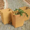 Large Storage Basket Imitation Rattan Vegetable Organizer Tea Picking Market Gathering Backpack Shoulder Strap Storage Bucket 2