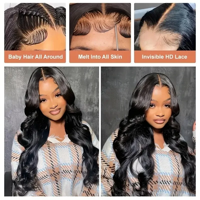 Body wave wigs human hair 40 inch Natural HD Lace wigs 220 density 100 real Brailian Frontal Lace human hair wigs for women