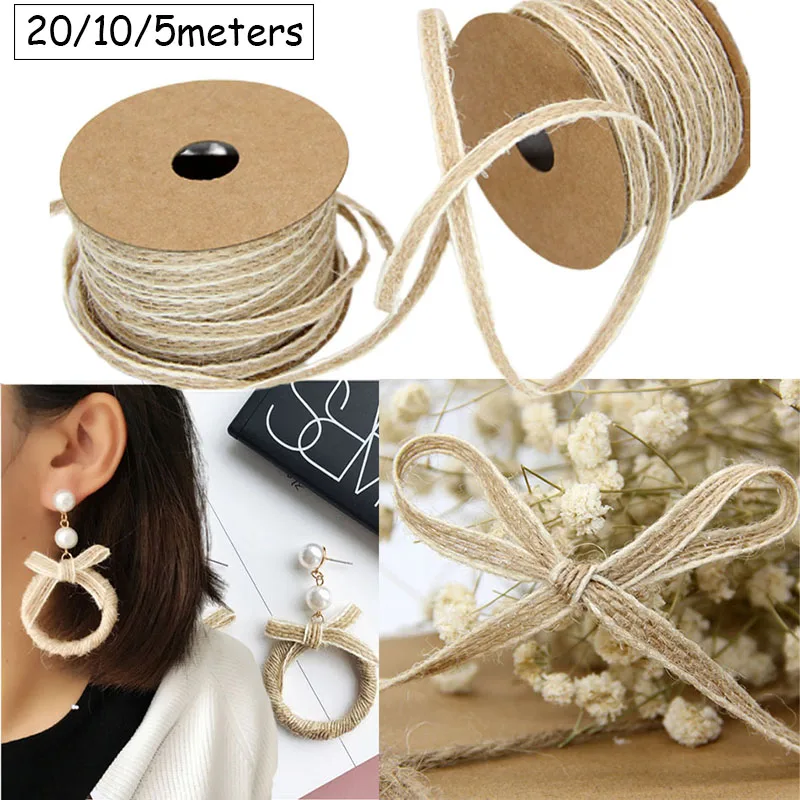 Jute Burlap String Cord Ribbon - Ivory