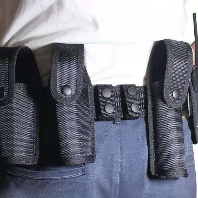 Adjustable Thickened Tactical Belt Buckle 4pcs Police Military Accessories Double Snap Buckle Nylon Tactical Belt Loop Retainer