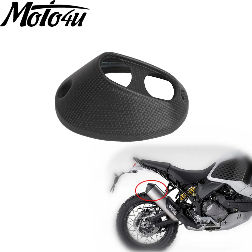 100% Tappo Di Scarico Completo In Fibra Di Carbonio Tappo Di Copertura Del Tubo Per Ducati Desertx 2022 2023