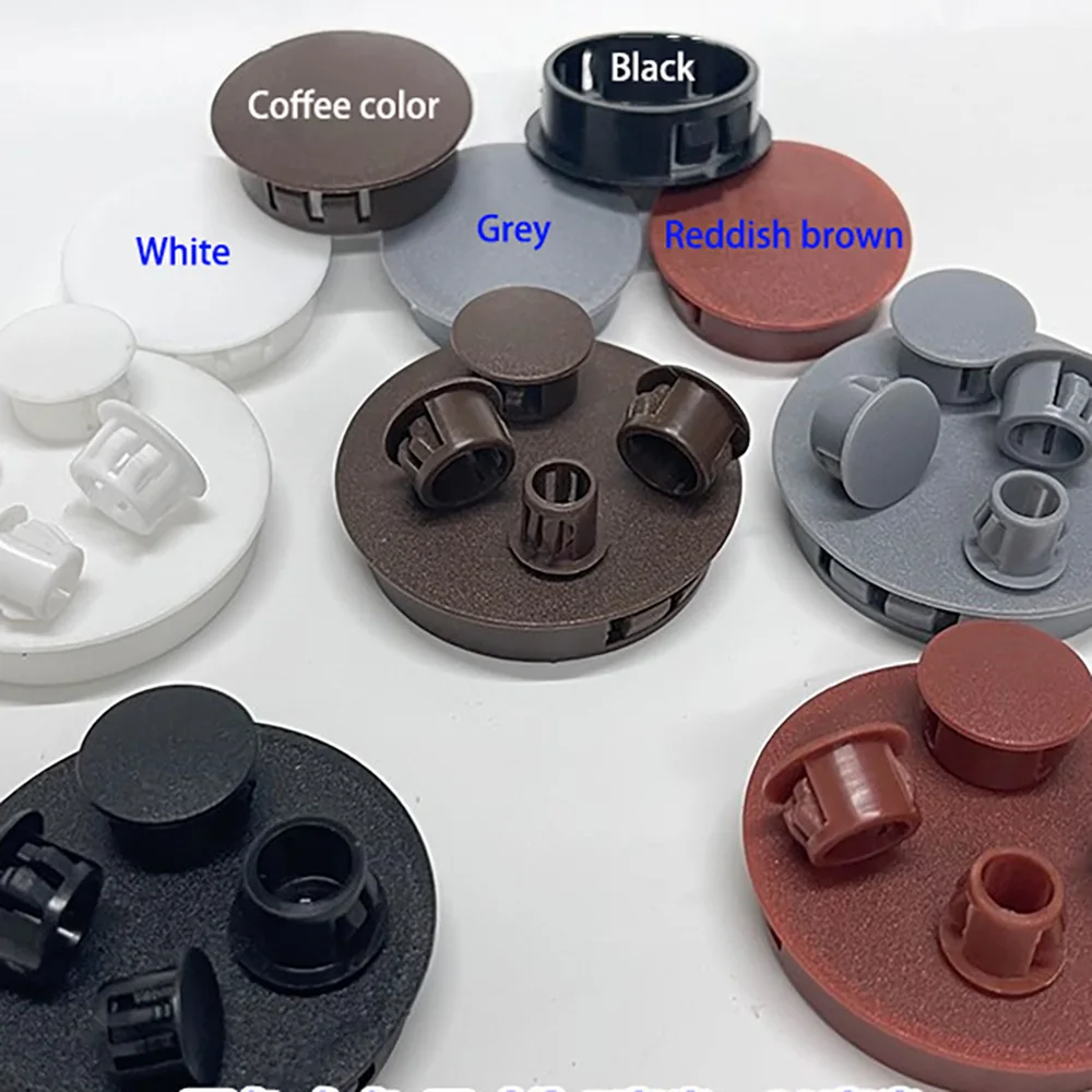5-20pc 5 Color Nylon Hole Plug Plastic Round Snap-on Cover Hole Dust Caps Plugging Use For Furniture Table Box Extra 5-60mm