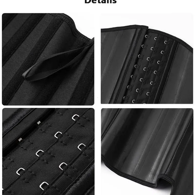 Women's Latex Waist Trainer Corset - 25 Steel Bones Shapewear For Hourglass Figure