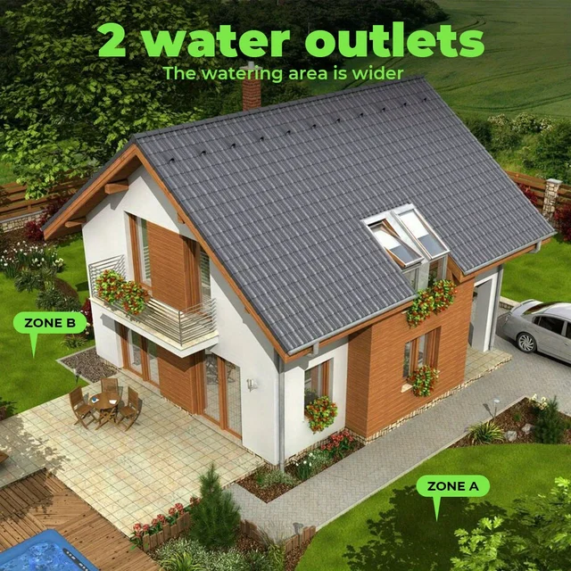 Eshico automne plus récent minuterie d'eau à 2 sorties A/B 6P plans retard d'arrosage avec capteur de pluie Intelligent Joint en laiton et opération de bouton 5