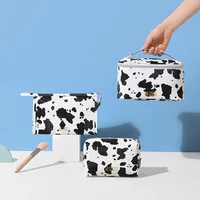 PU Cow Women Portable Cosmetic Bag Multifunction Waterproof Toiletries Organize Storage Handbag Female Travel Makeup Bags 1