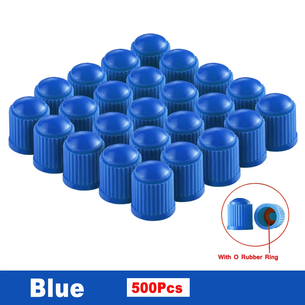 Premium Universal Tire Valve Caps with O-Ring Seals - Pack of 500