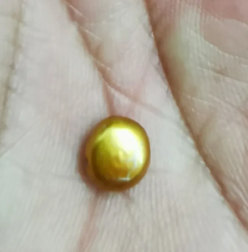 Around 7.12x4.811mm champagne gold bottom loose pearl full drilled for necklace earring bracelet pendant