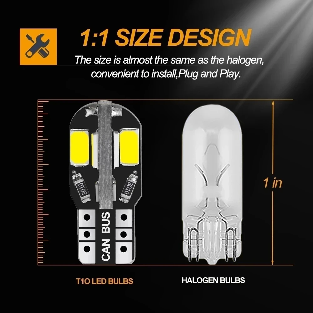 ڵ ׸ , W5W T10 LED 5730, 8SMD ĵ  , 12V 194 168   , , ڵ ȣ , 20 , 10 